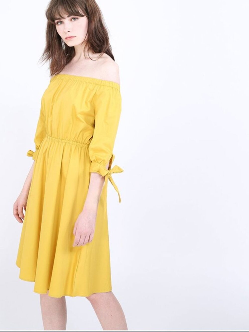 💛 Mustard Yellow Silky-Feel Flowy Dress | Feminine & Effortless 💛